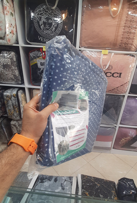 کاور تشک برزنتی ضد آب سورمه ای خالدار
