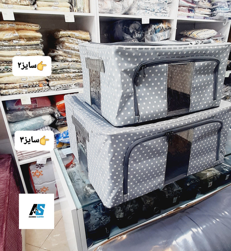 باکس برزنتی اسکلت دار درب دار طوسی سایز ۳